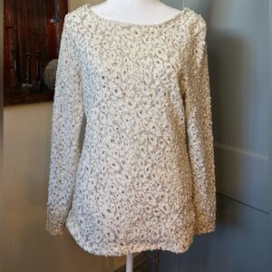 Jennifer Lopez Ivory Embellished Women's Blouse